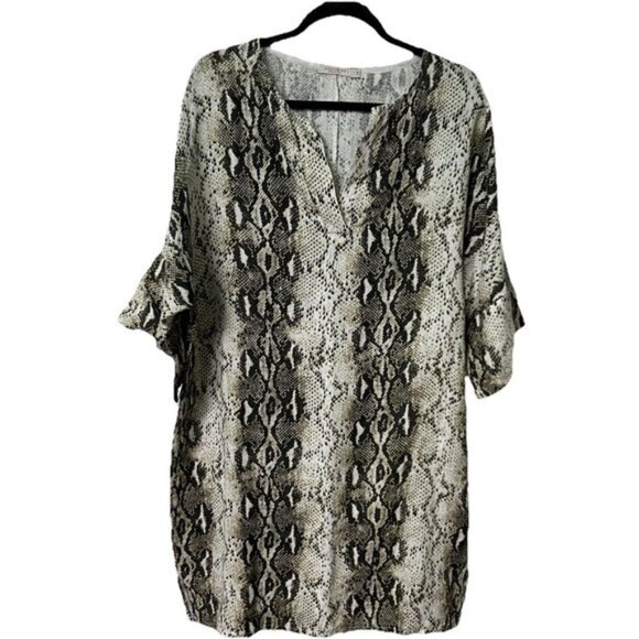 Anna Melani Dresses & Skirts - Anna Melani Linen Tunic Dress Womens M Snake Animal Print Made in Italy